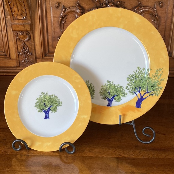 GUY DEGRENNE Ouliveiro Pattern Dinner Plate & Salad Plate - Picture 4 of 15